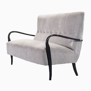 2-Seater Sofa in Grey Silver Fabric by Guglielmo Ulrich, 1950s-IXC-811669