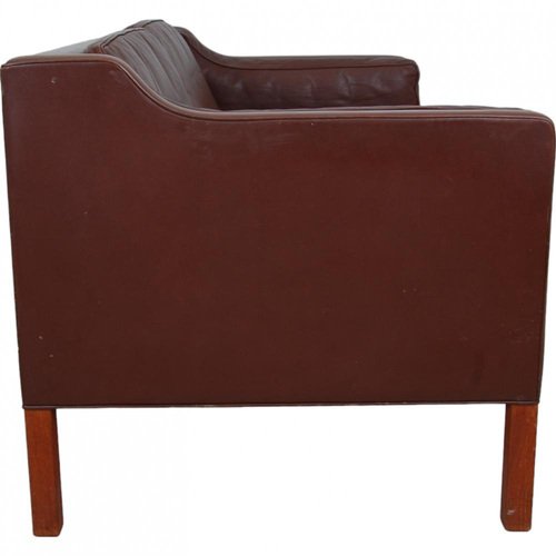 2 Seater Sofa Model 2212 in Brown Leather by Børge Mogensen, 1980s