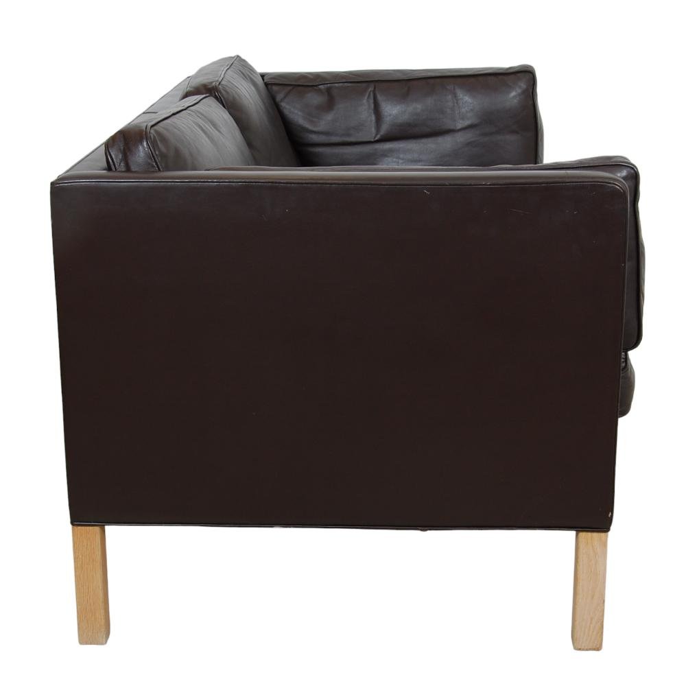 2-Seater Sofa Model 2442 in Brown Leather by Børge Mogensen for Fredericia, 1970s