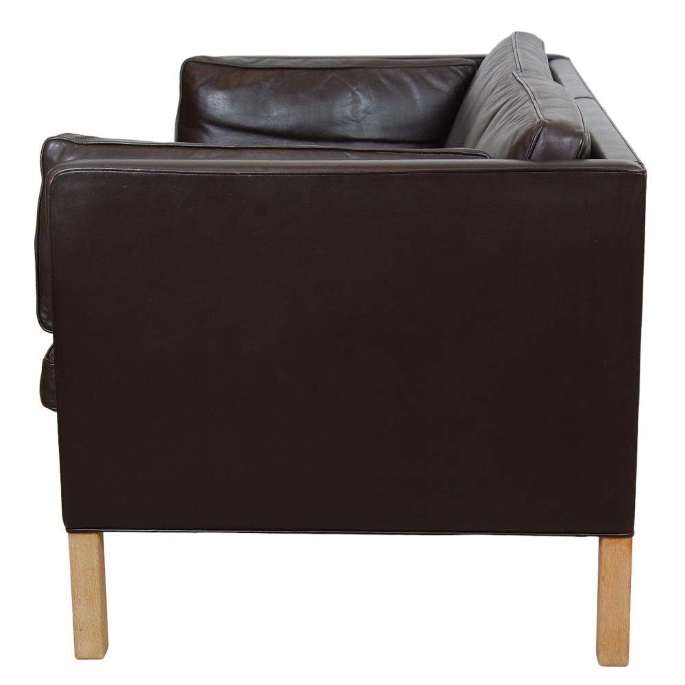 2-Seater Sofa Model 2442 in Brown Leather by Børge Mogensen for Fredericia, 1970s