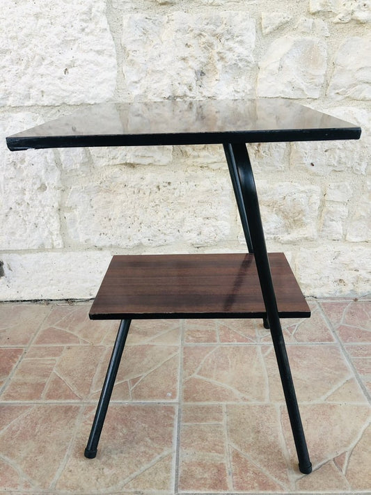 2-Tier Metal Side Table with Formica Top, 1960s