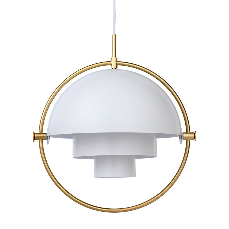 Multi-Lite pendant by GUBI #small, brass - white semi matt #