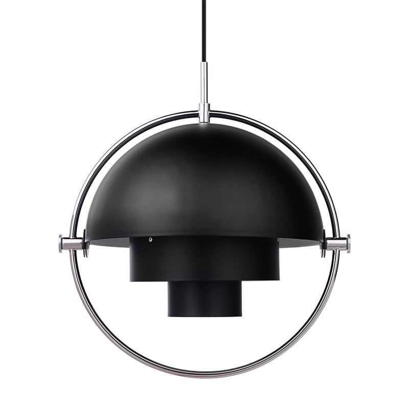 Multi-Lite pendant by GUBI #small, chrome - black semi matt #
