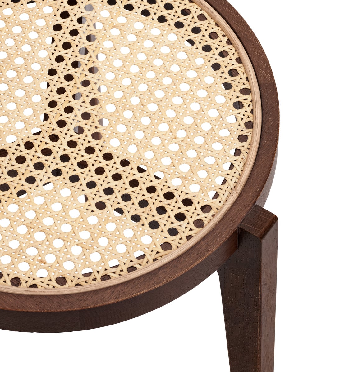 Le Roi side table, dark smoked ash - rattan