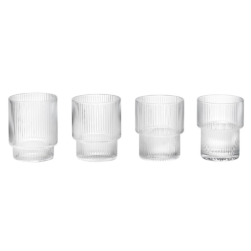 Ripple drinking glasses by ferm LIVING #4 pcs, clear #