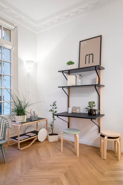 Aalto tea trolley 901, black - birch