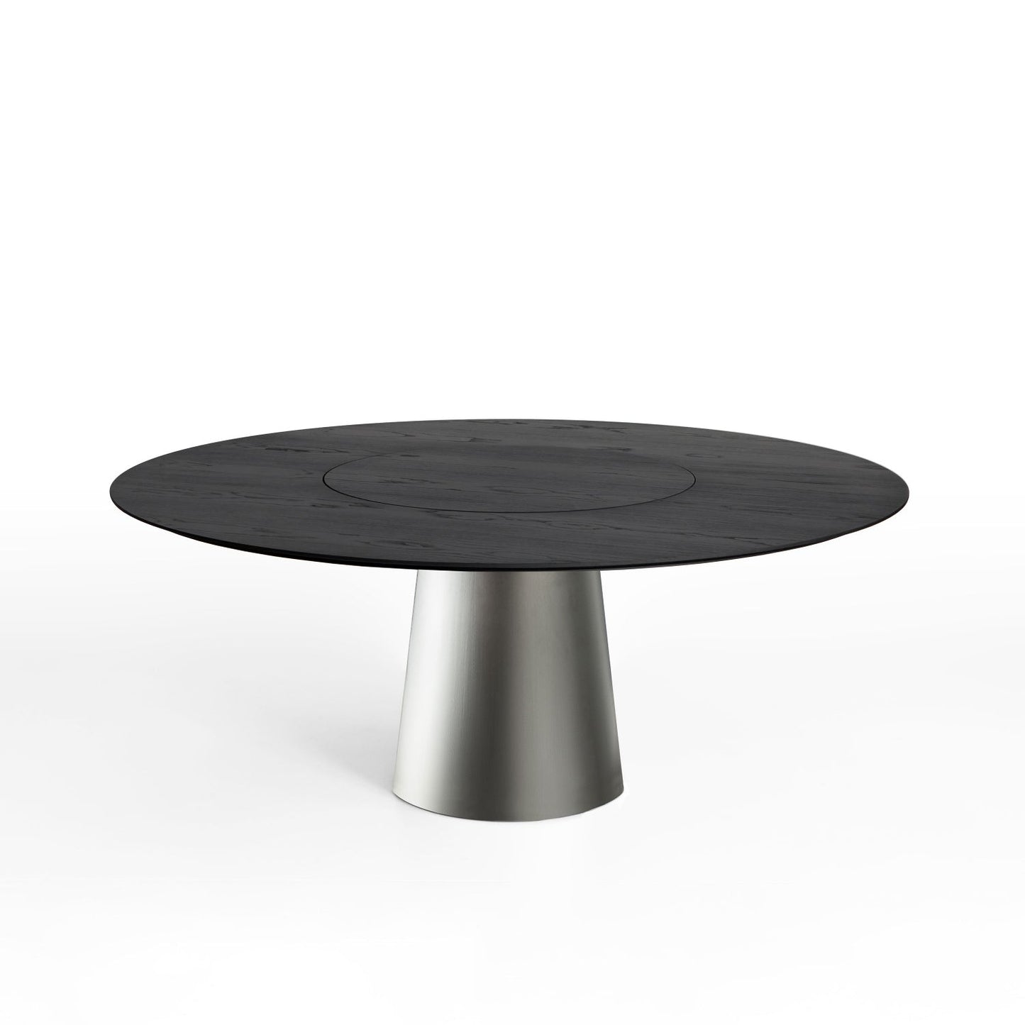 MATERIC - Round dining table with Lazy Susan (Dimension - Ø 1600 x H. 743 mm / Base - Black Stained Ash (W71))