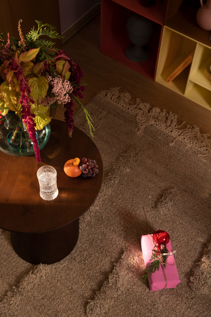 Wooden Parabel table, small, walnut