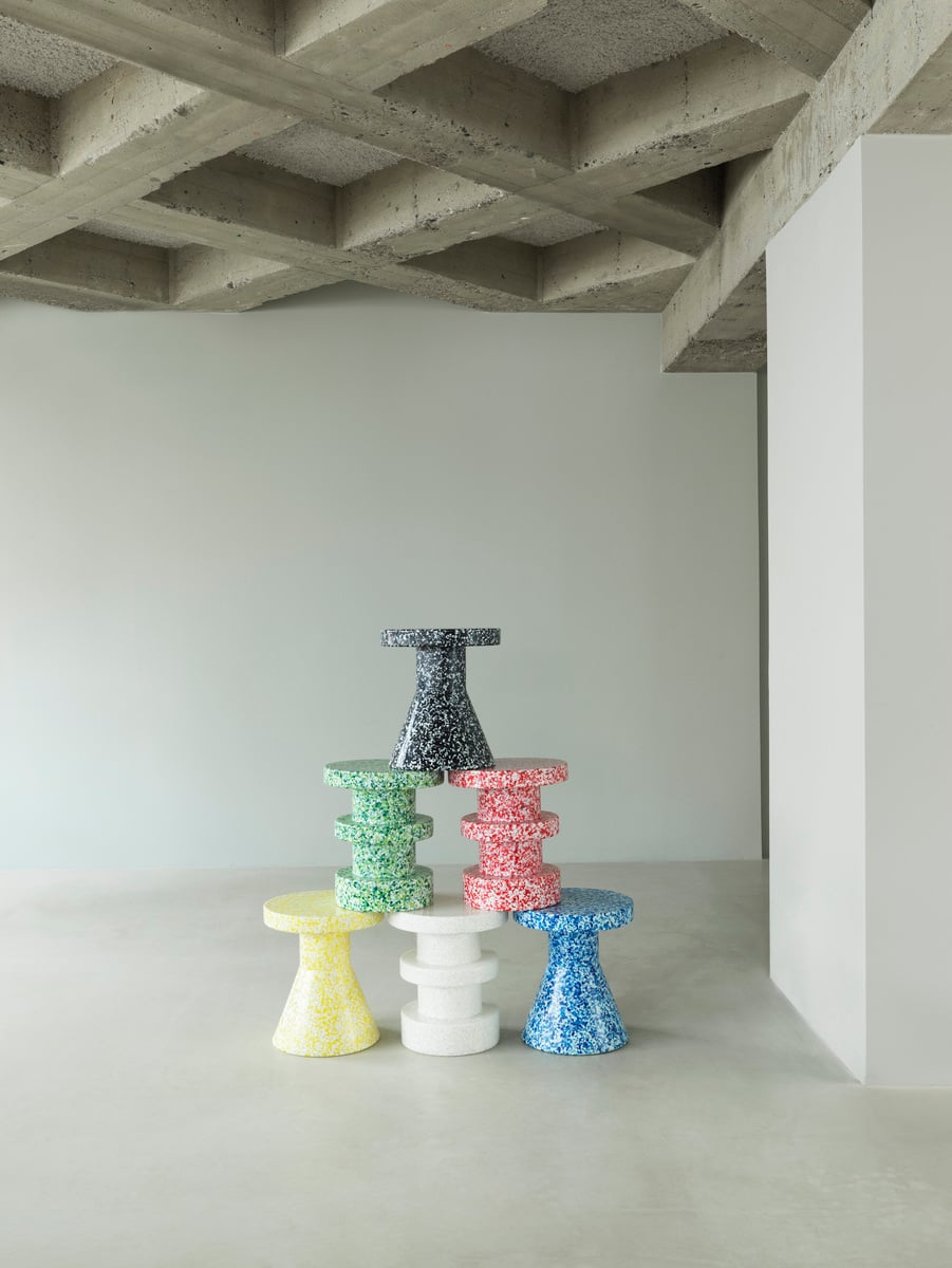 Bit stool, cone, black - white