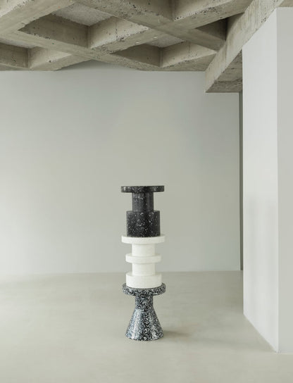 Bit stool, cone, black - white
