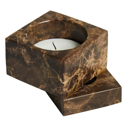 Jeu de des candle holder 1 by Woud #brown marble #