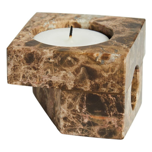 Jeu de des candle holder 2 by Woud #brown marble #