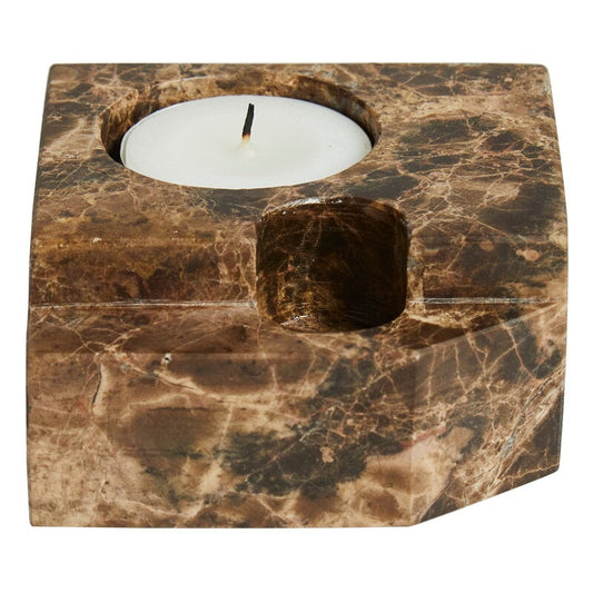 Jeu de des candle holder 3 by Woud #brown marble #