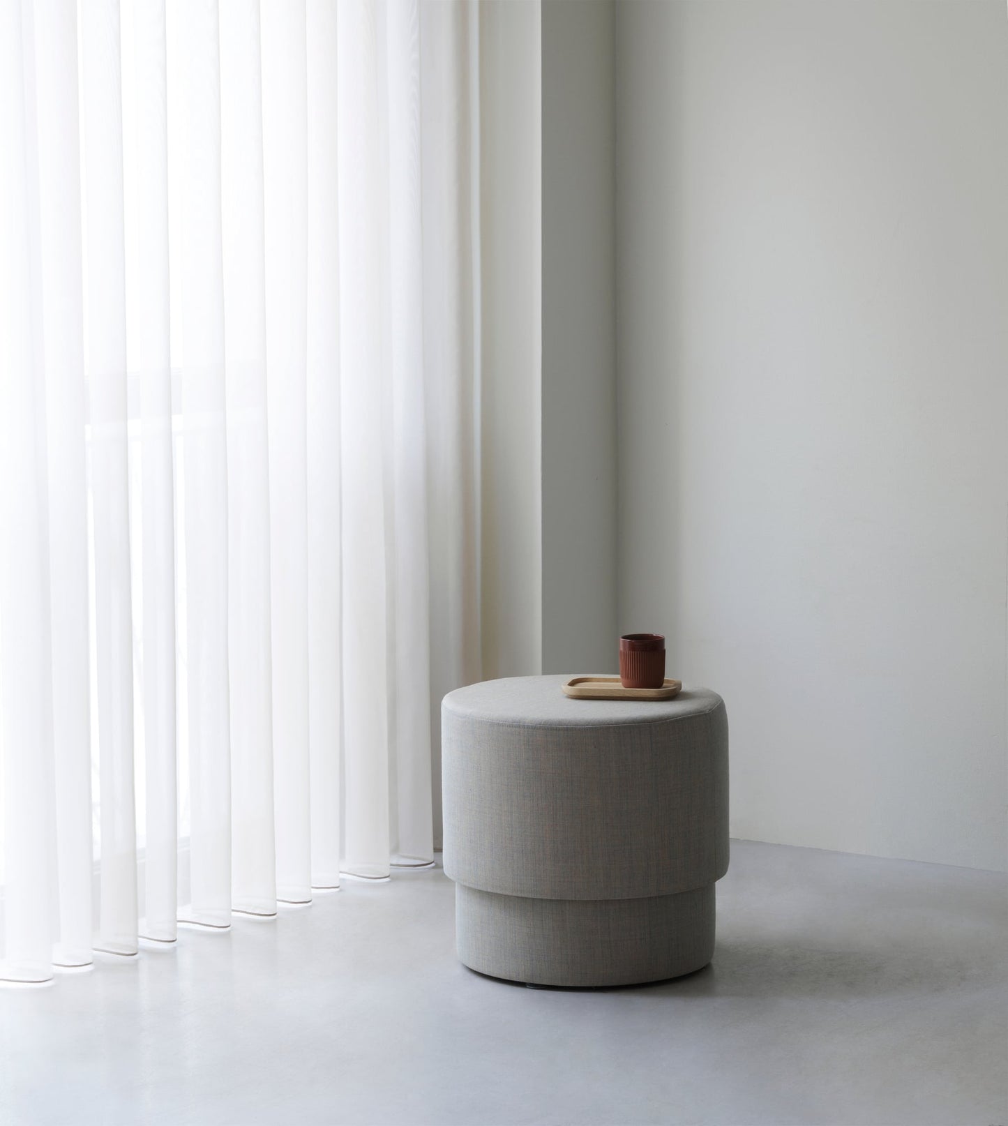Silo pouf, small, light grey