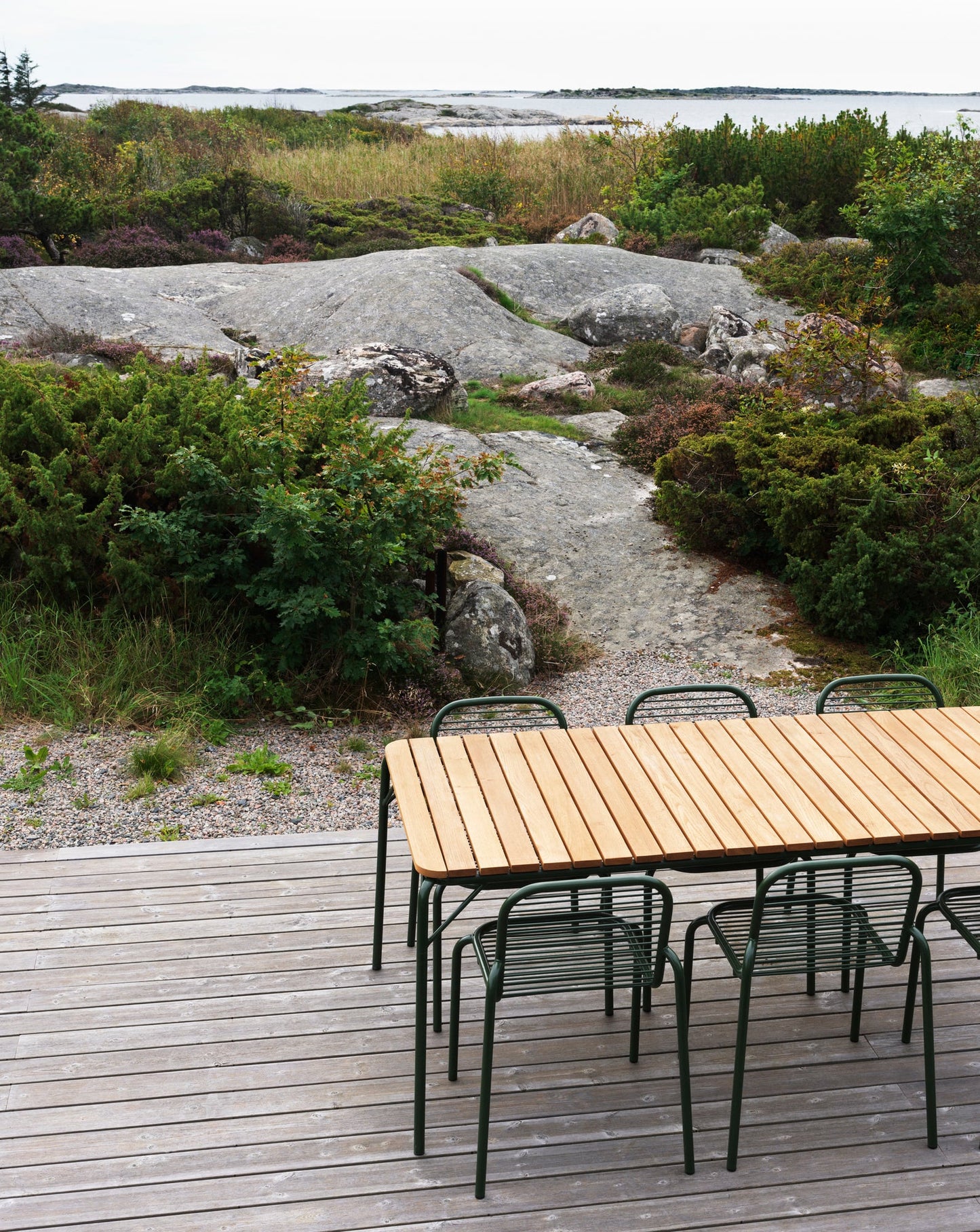 Vig dining table, 90 x 200 cm Robinia wood - dark green