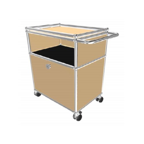 1x2 모듈 사이드보드 (하단 1 도어 & 3 패널 & 추가 탑 바 & 카트핸들 & 휠) [W500XD350XH(350+175)]