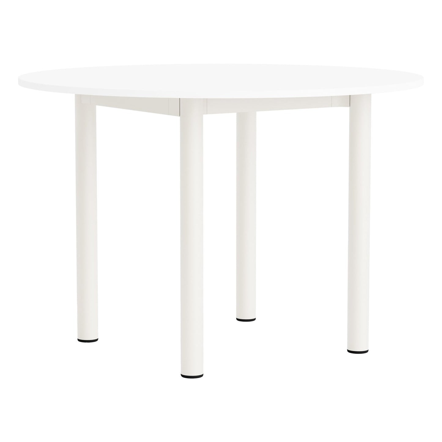 Annex table round, 110 cm, cream white - white laminate