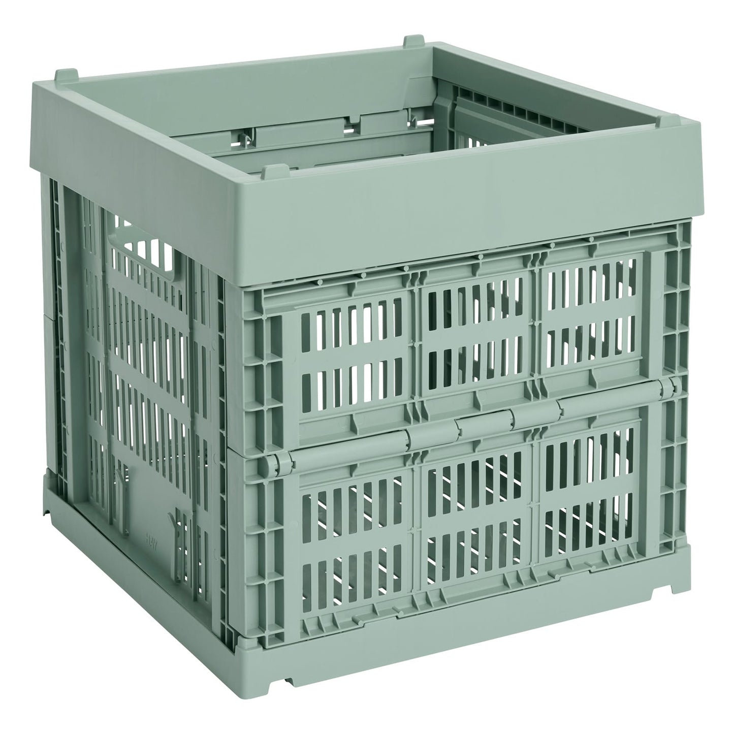 Colour Crate, Cube, recycled plastic, sage green
