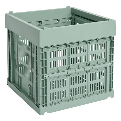Colour Crate, Cube, recycled plastic, sage green