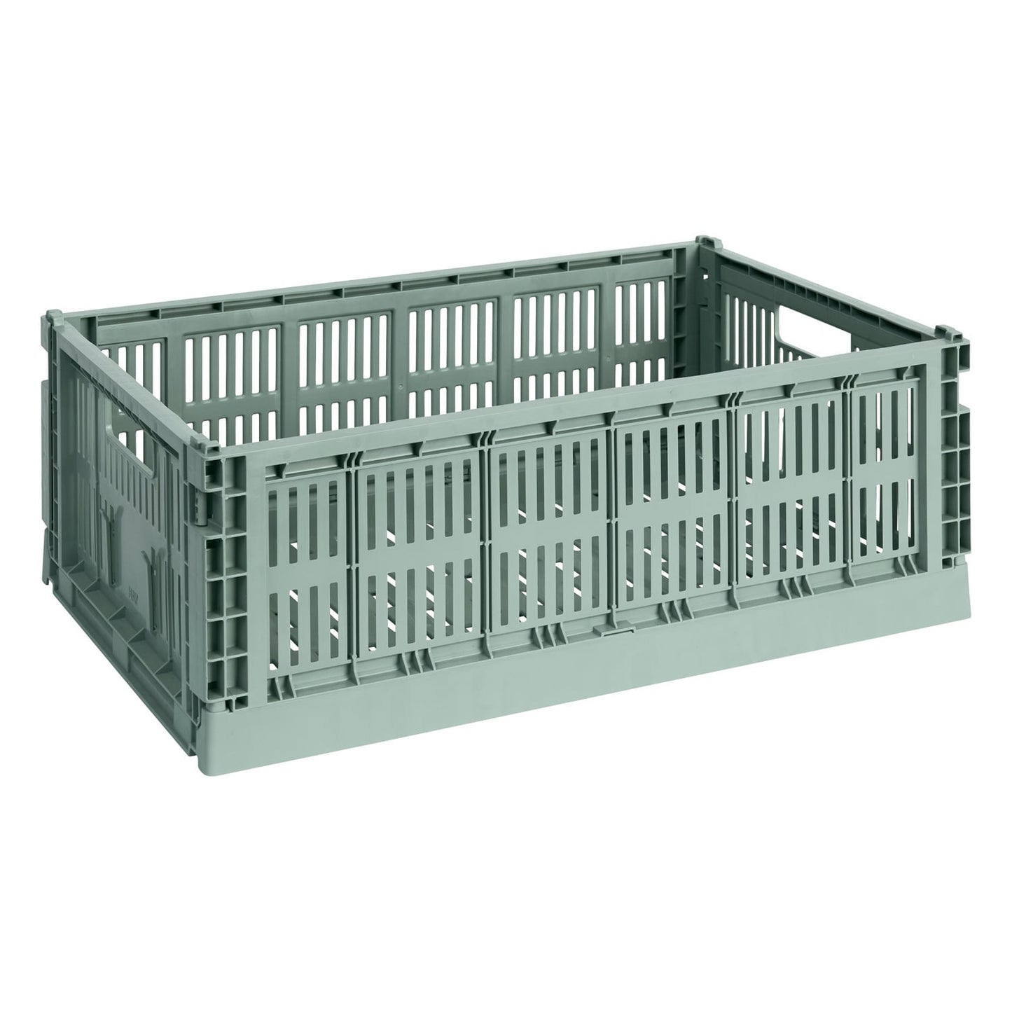 Colour Crate, L, recycled plastic, sage green