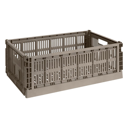 Colour Crate, L, recycled plastic, warm grey