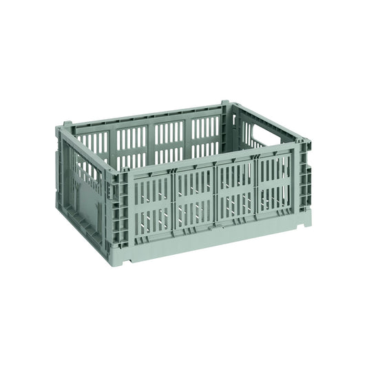 Colour Crate, M, recycled plastic, sage green