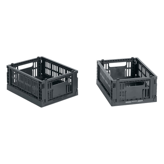 Colour Crate Mini, recycled plastic, 2 pcs, charcoal