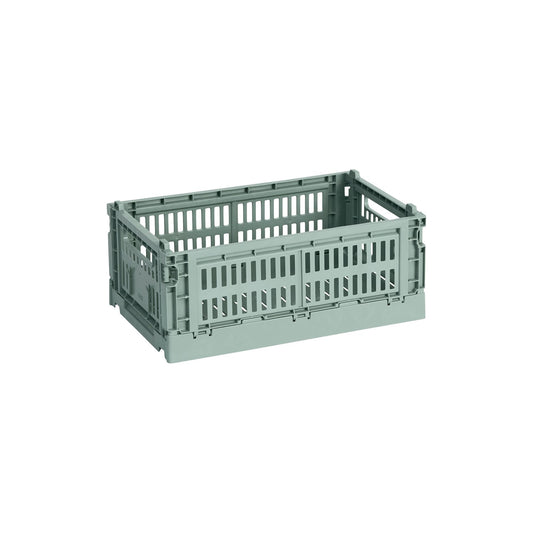 Colour Crate, S, recycled plastic, sage green