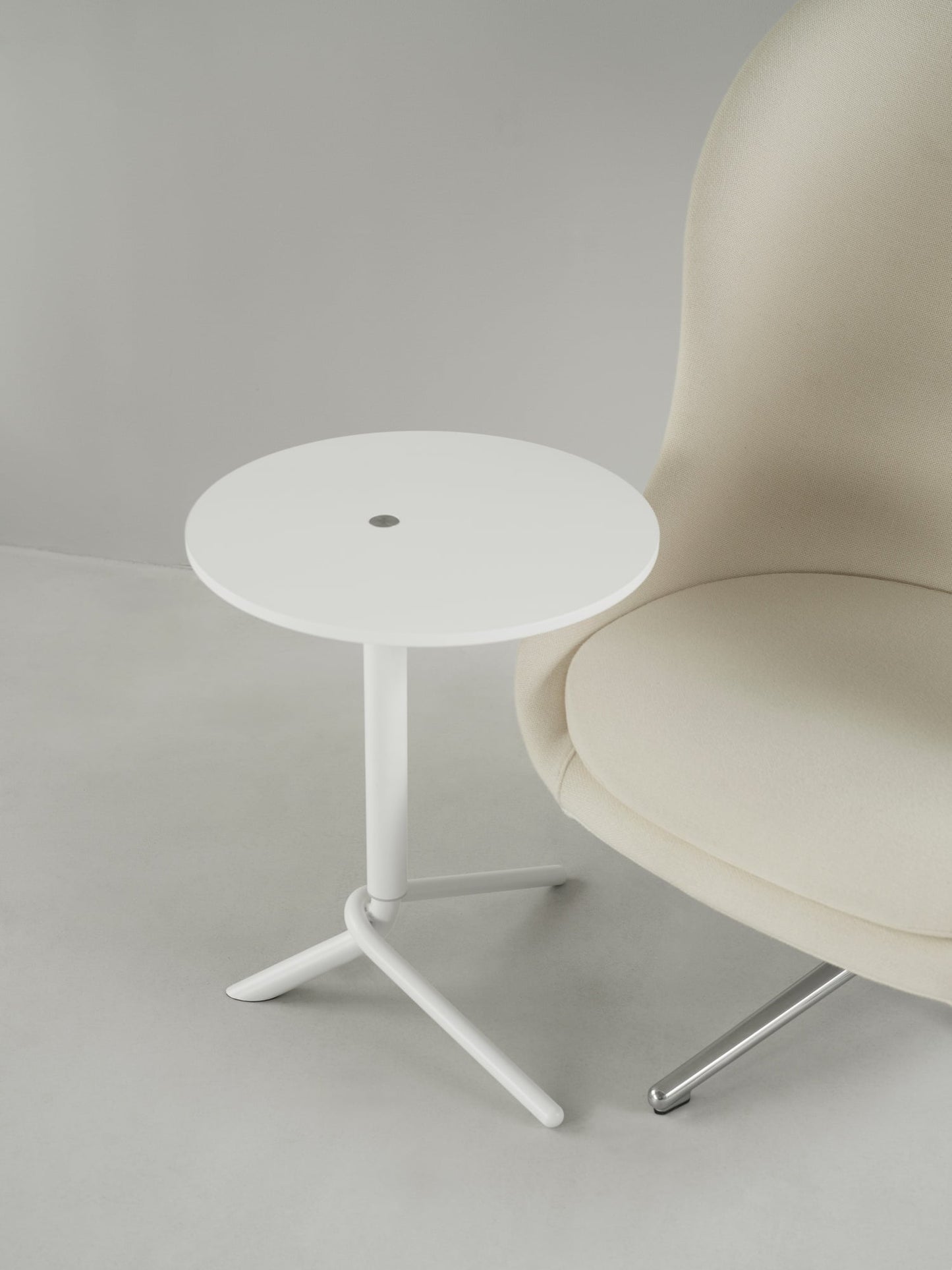 Lift side table, white