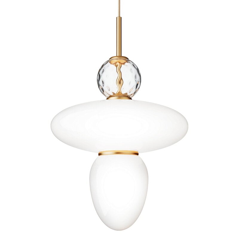 Rizzatto 43 pendant by Nuura #brass - opal white #