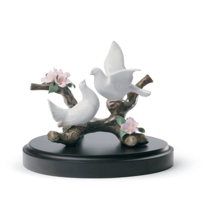 Doves on A Cherry Tree Figurine by Lladró