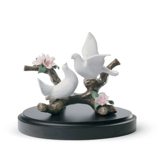 Doves on A Cherry Tree Figurine by Lladró