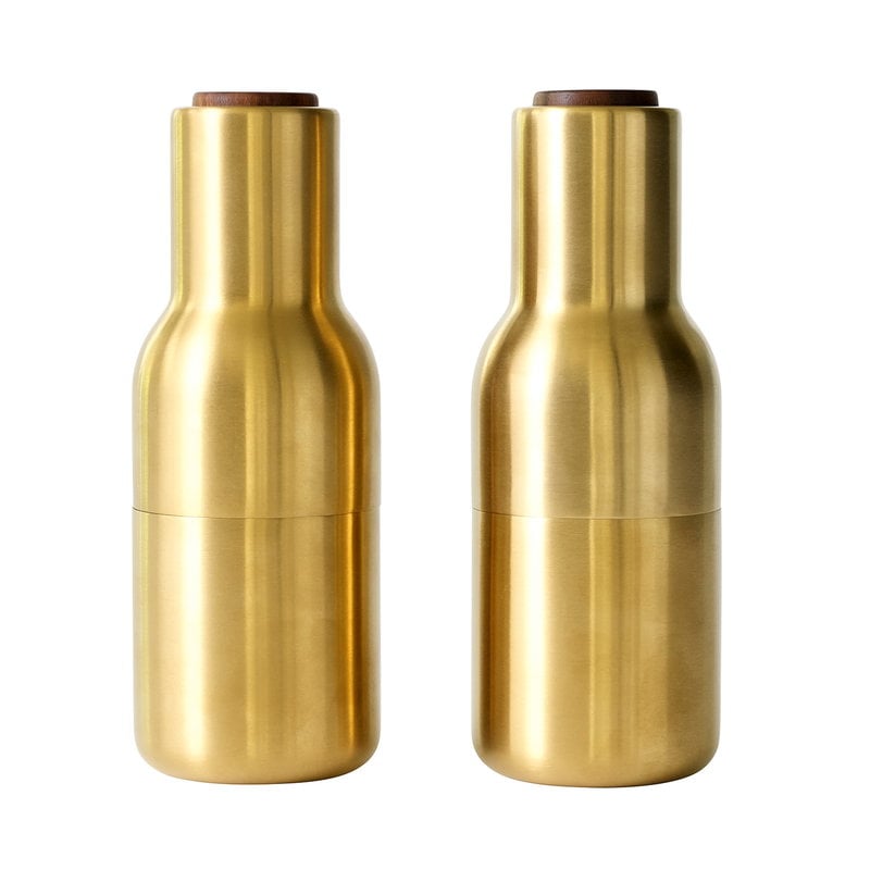 Bottle Grinder by Audo Copenhagen #2 pcs, brushed brass - walnut #