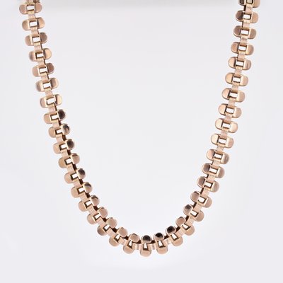 20th Century 18 Karat Rose Gold Choker Chain Necklace-OLU-1815860