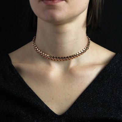 20th Century 18 Karat Rose Gold Choker Chain Necklace-OLU-1815860