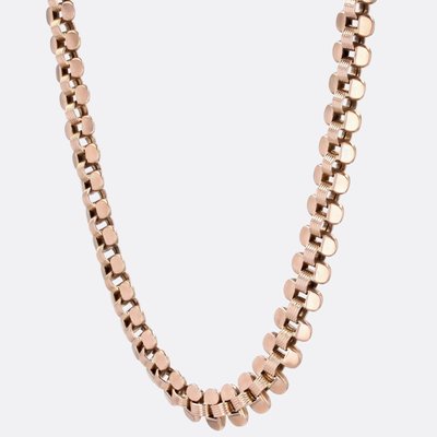 20th Century 18 Karat Rose Gold Choker Chain Necklace-OLU-1815860