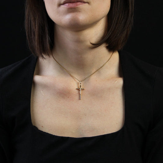 20th Century 18 Karat Rose Gold Christ Cross Pendant