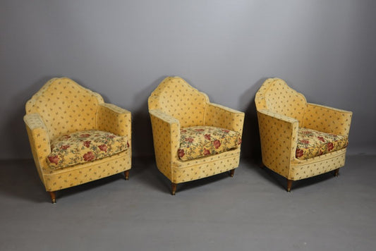 20th Century Armchairs, 1940s, Set of 3