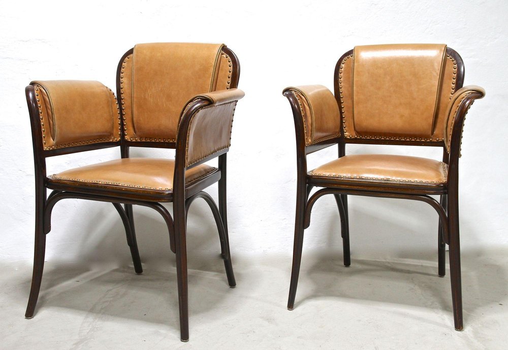 20th Century Art Nouveau Bentwood Armchairs attributed to Thonet, Austria, 1904, Set of 2