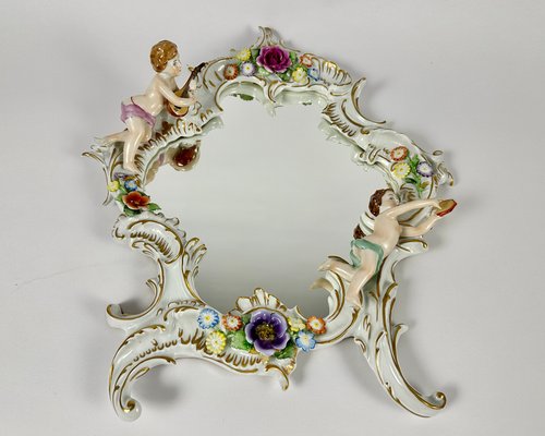 20th Century Baroque Mirror in Porcelain with Musical Putti by PMP, GDR-GYX-2025946