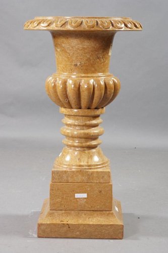 20th Century Beige Marble Crater Vase