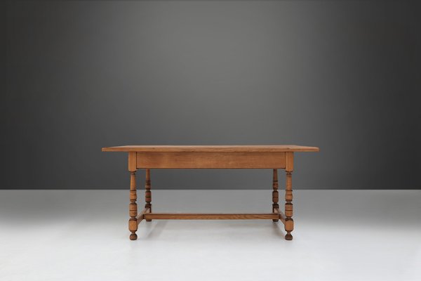 20th Century Belgian Oak Dining Table-YSY-1727701