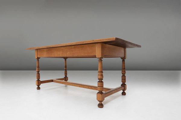 20th Century Belgian Oak Dining Table-YSY-1727701