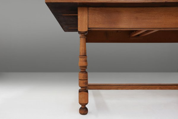 20th Century Belgian Oak Dining Table-YSY-1727701