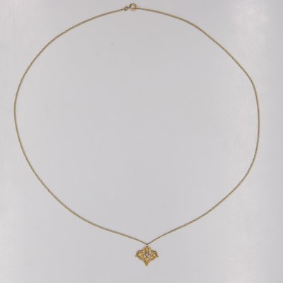 20th Century Belle Epoque Diamond 18 Karat Yellow Gold Necklace-OLU-1815854