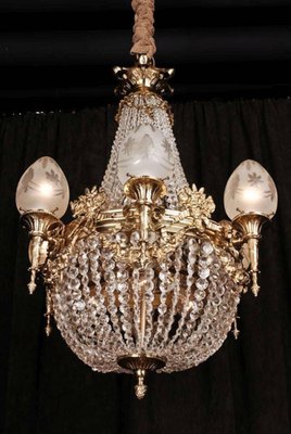 20th Century Biedermeier Style Basket Chandelier-FLW-1401828