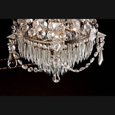 20th Century Biedermeier Style Nickel-Plated Brass Chandelier-FLW-1401856