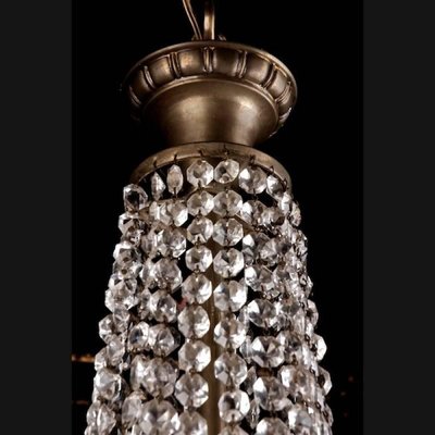 20th Century Biedermeier Style Nickel-Plated Brass Chandelier-FLW-1401856