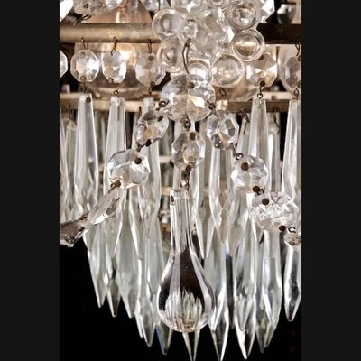 20th Century Biedermeier Style Nickel-Plated Brass Chandelier-FLW-1401856