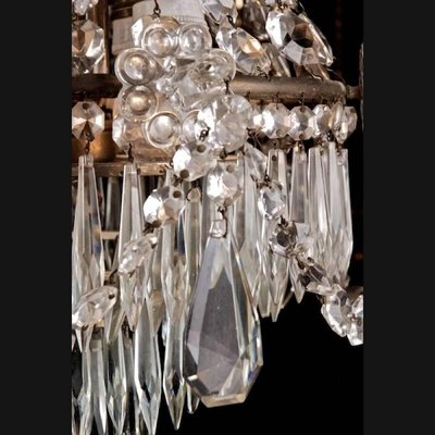 20th Century Biedermeier Style Nickel-Plated Brass Chandelier-FLW-1401856